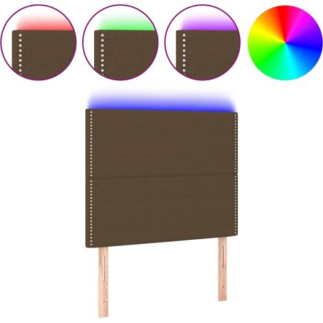 Maison Exclusive - Testiera a LED Marrone Scuro 90x5x118/128 cm in Tessuto