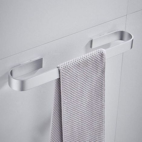 (Silber, 40 cm) Wandhandtuchhalter zur Montage ohne Bohren, rostfreie Stangen, für Badetücher, Kleidung und Küchenhandtücher (1/4)