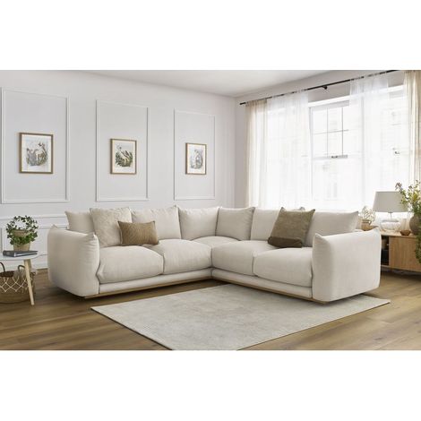 Bobochic – Canapé d'angle réversible 4 places – Tissu 92% polyester – Ultra moelleux – Design moderne – Longueur 254 cm – Largeur 254 cm (1/5)