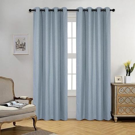 Verdunkelungsvorhang – Gerippter Saum – Blau – 132 x 241 cm