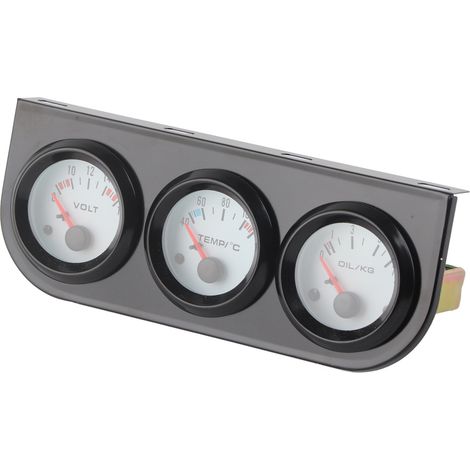 Universelles Kfz-Dreifachinstrumenten-Set: Wassertemperaturanzeige + Voltmeter + Öldruckmesser (52 mm)