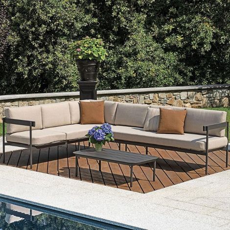 Set divano da giardino Torvaianica in alluminio  Antracite