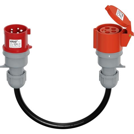 Adaptateur CEE 16A vers 32A, Prise CEE 16-32A/400V Triphasé Etanche IP44 pour Rallonge Electrique, EV Chargeur (1/5)