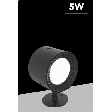 TrAdE Shop Traesio - Lampada Parete Led Luce Fronte Retro Ricarica Usb 3 Colori Luce Orientabile Bd01-3c - Nero (1/5)