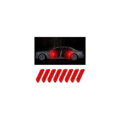 8 Stück reflektierende Aufkleber, selbstklebende Reflektorstreifen, wasserfeste Reflektoraufkleber, Warnstreifen, für Autotürkanten, LKW (Rot) - Crezuo