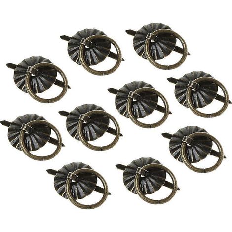 10 poignées annulaires en bronze vert, poignées de tiroir/armoire/table et boutons pour meubles (L) (1/5)