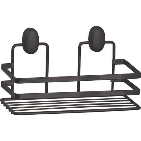 Mensola doccia rettangolare 1 ripiano in acciaio nero opaco Linea Cover Black Feridras