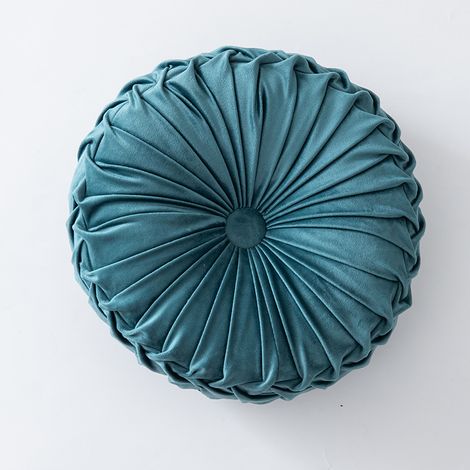 Filiyano-Coussin rond en velours pour canapé, petit coussin décoratif fait main (1/5)