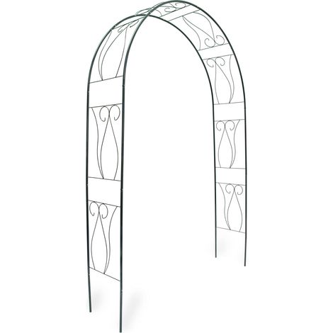 Arche à rosiers support décoratif jardin 233 x 100 x 50 cm en acier noir (1/5)