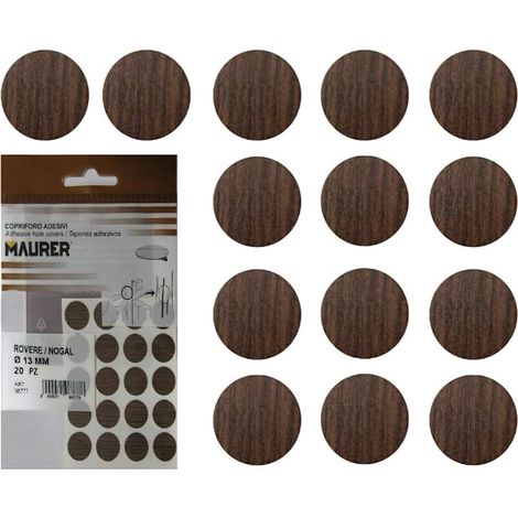 Tapatornillos Adhesivos Nogal (Blister 20 unidades)
