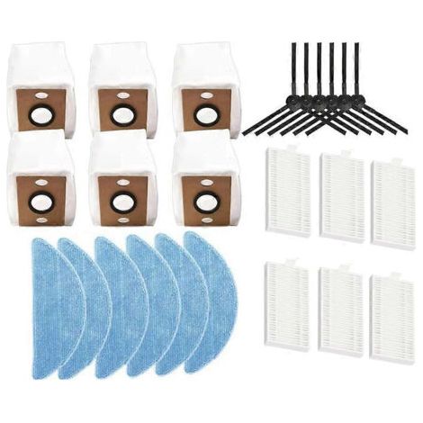 NALOOKAMIC Pièces détachées pour aspirateur robot iLife V9 / V9 Pro / G9 / G9 Pro / A12 Pro : brosse latérale, chiffon de nettoyage et sac à poussière (remplacement) (1/4)