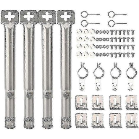 Lot de 4 brûleurs de barbecue à tube droit en acier inoxydable, réglables et universels (1/4)