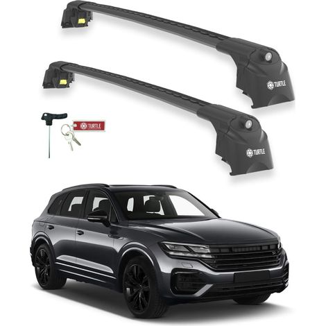 TURTLE kompatibel mit Volkswagen Touareg (Cr) 2019-2023 Dachträger Air2 Schwarz (1/5)
