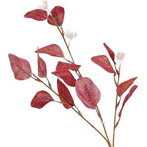 Branche de feuille d'eucalyptus artificielle à 3 fourches, réaliste, réutilisable, fausse plante verte, centre de table, décoration de mariage, accessoires photorouge (1/5)