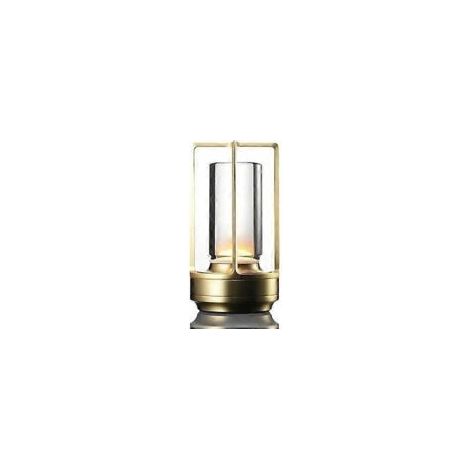Lampada da comodino a LED Crezuo per camera da letto con protezione oculare Advanced Sense, colore oro.