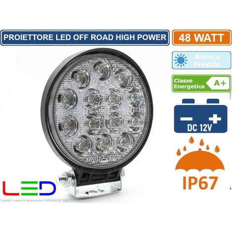 FARO SUPPLEMENTARE PROFONDITA' AUTO FUORISTRADA 12V TONDO 14 LED 42W 6000K IP67 (1/2)