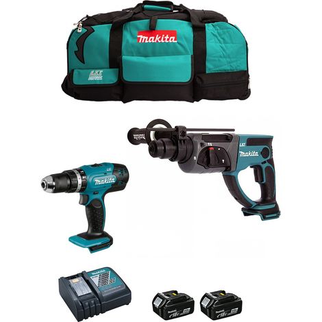 MAKITA Kit DLX2025M (DHP453 + DHR202 + 2 x 4,0 Ah + DC18RC + LXT600) (1/5)