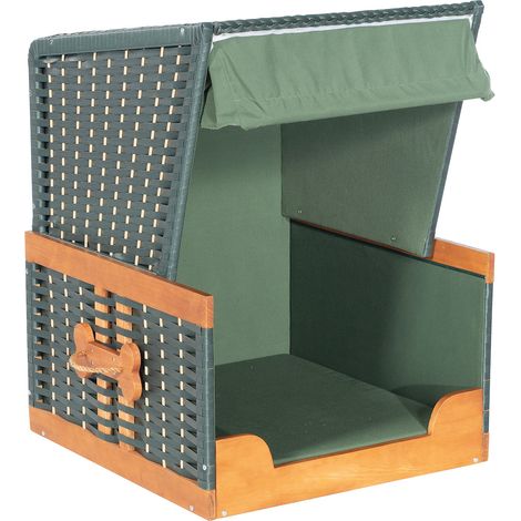 Hunde-Strandkorb BEST FRIEND KS-Geflecht grün-beige