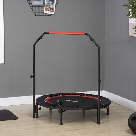 Mini-Fitness-Trampolin 102 cm aus schwarzem Stahl mit LCD, klappbar – MEUBLIV (1/5)
