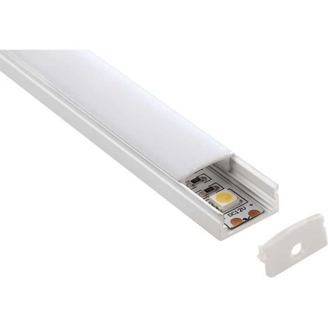 Profilo d'alluminio da 2 metri con schermo per strisce LED Lampo Lighting PRKITSUP, Dotato di accessori per montaggio (1/4)