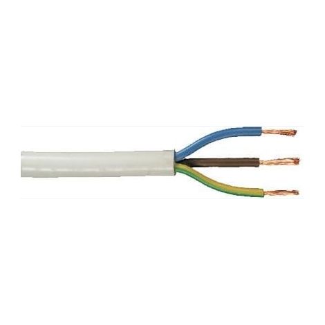 Schlauchleitung H03VV-F 3 x 0,75 - 5 Meter weiß Gummileitung Leitung Kabel