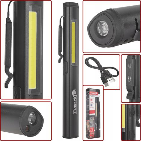 Magnetinspektions-Werkstattlampe LED COB 5W + 3W UV-Laser 800mAh 400lm IP44 (100) (1/5)