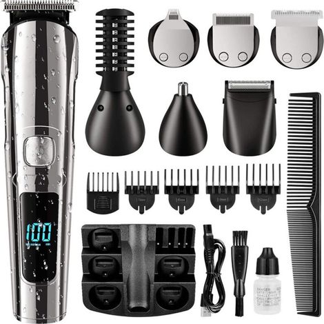 Tondeuse À Barbe, Tondeuse À Cheveux Sans Fil Pour Homme, Étanche Pour Le Corps, La Moustache, Le Nez, L'Oreille, Le Visage, Le Rasoir Électrique, Kit De Toilettage Tout En 1, Rechargeable Par Usb