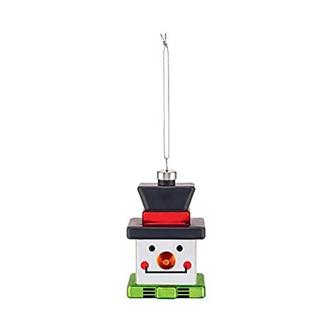Alessi Snow Cube GJ02 3, Decorazione Natalizia di Design Vintage, Raffigurante un Pupazzo di Neve, in Vetro Soffiato Decorato a Mano, Multicolore (1/3)