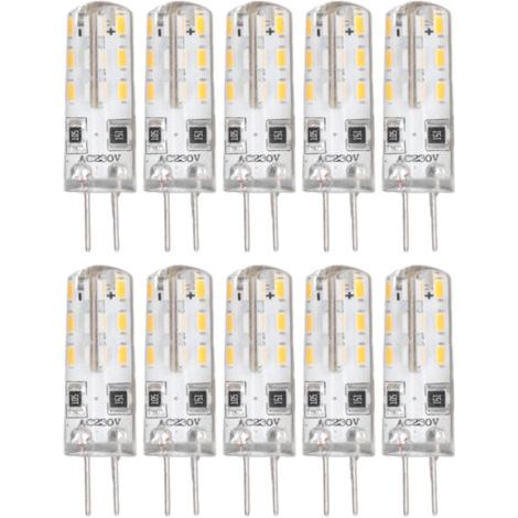 BUNTHAUS PA 10 Ampoules LED G4 1.5W Blanc Chaud 3000K 110LM AC220V Base Bi-Broche Silicone Éclairage Paysage (1/4)