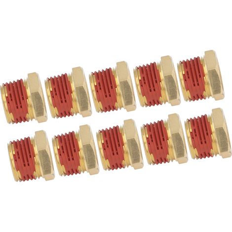 10 raccords filetés en laiton 1/2 vers 3/8 NPT 1200psi, adaptateurs réducteurs hexagonaux avec couche anti-fuite, lot de 10 (1/5)