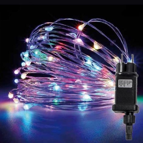 Luci di Natale con 500 micro led cavo rame 9V 50 MT Multicolor piu FREDDA FLASH (1/4)