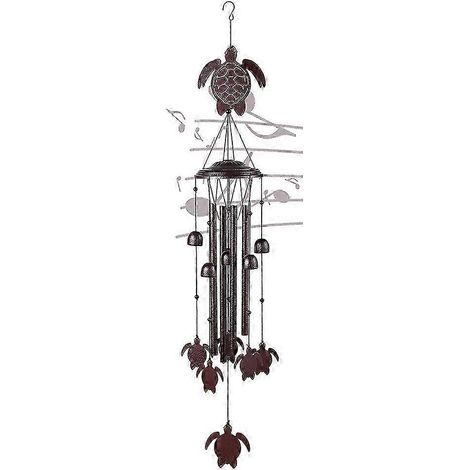 Carillons éoliens d'extérieur, cadeaux commémoratifs/cadeaux de pendaison de crémaillère, carillons éoliens en métal adaptés à une utilisation intérieure et extérieure, motif tortue. (1/5)