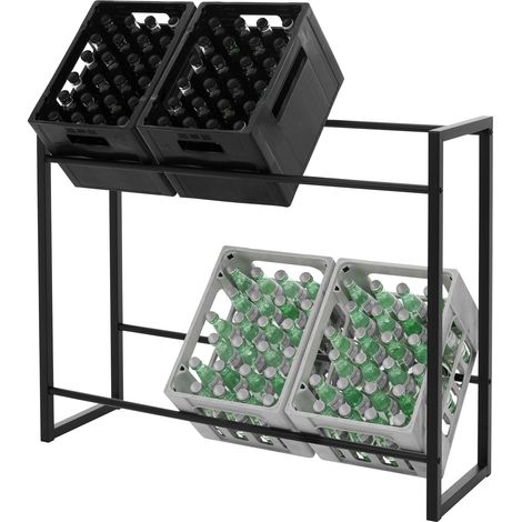 ML-Design Estante para 6-8 Cajas de Bebidas de Acero Antracita 104 x 32 x 82,5 cm Estantería de Pie hasta 150 Kg por Balda Soporte Estable y Robusto Botellero de Cervezas para Bodega Bar Salon Sótano (1/5)