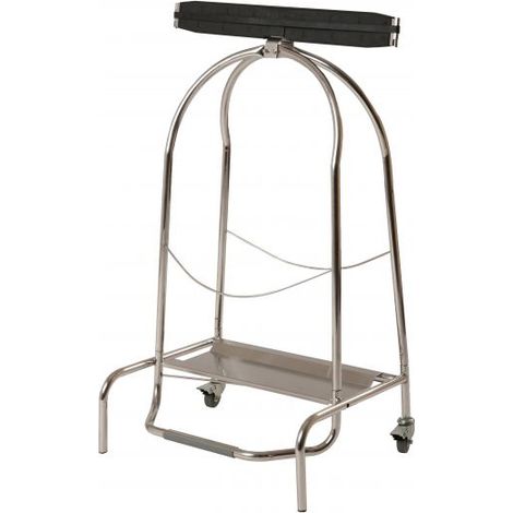 Porte-Sac à Pince inox 110L 2 roues - Probbax (1/2)