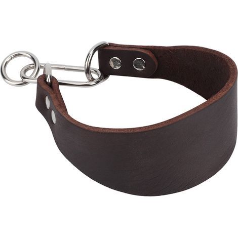Wide collar for portable dogs - For greyhounds and small dogs, rivet fastening, brown (1/5)