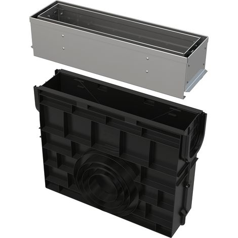 Alcadrain AVZ101R-R321R Servicebox für Schlitzrinne, asymmetrisch, 100 mm, Edelstahl (1/4)