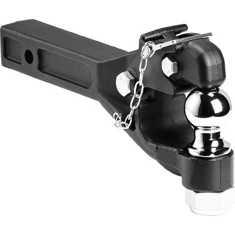 Crochet Attelage, Capacité de Remorquage 7256 kg, Boule d'Attelage 5 cm, Compatible avec Récepteur de Connexion 5 cm, Convient aux Anneaux de Remorquage 6,35-7,62 cm, Revêtement en Poudre Noire (1/5)