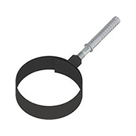 pince murale 80 mm pour la fixation du conduit en acier noir mat