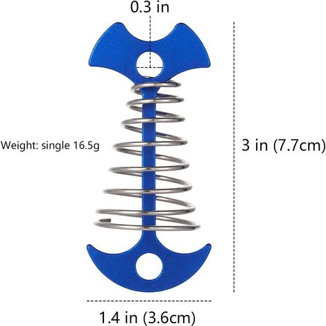 Chevilles d'ancrage pour terrasse avec mousquetons - Tendeur de corde d'ancrage Attaches pour cordes de tente d'ancrage, accessoires pour tente de terrasse et camping extérieur 10 pièces (vert) (1/3)