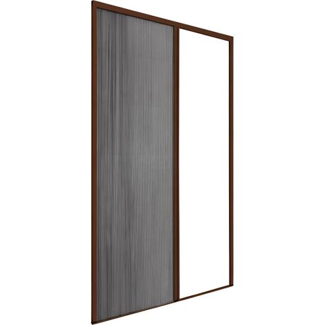 Zanzariera Plissettata Laterale Marrone Guida Bassa Porta 150x240
