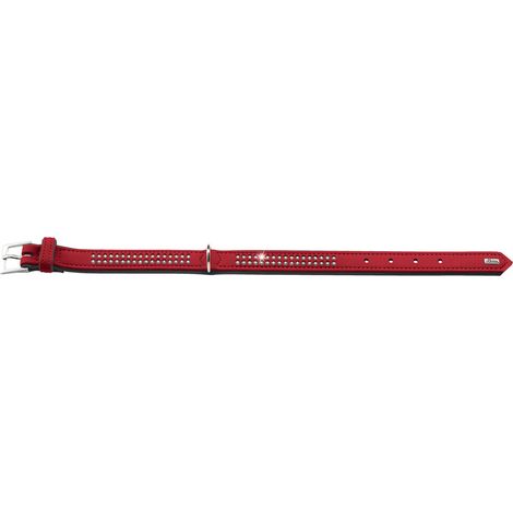 Halsband Softie Deluxe, 35 Kunstleder, rot/schwarz