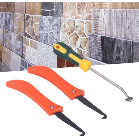 Outils pour le nettoyage des résidus de ciment dans les joints de murs, de carrelage et de sols : scie, grattoir (1/5)
