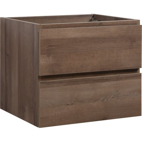 Waschbeckenunterschrank Angela 60cm - Braun eiche - Unterschrank