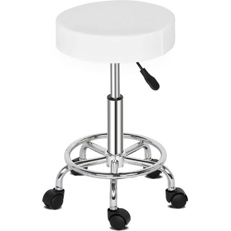Comfortable 360° Rotating Bar Stool with Casters - PU Leather & Chrome for Easy Movement and Stylish Design