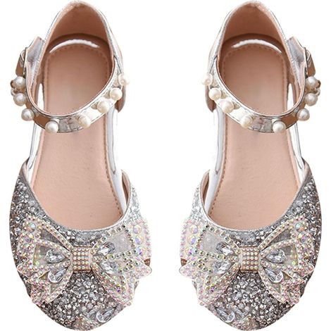 Ballerines pour petite fille - Chaussures de ballet pour fête de mariage - Taille 6 (1/5)