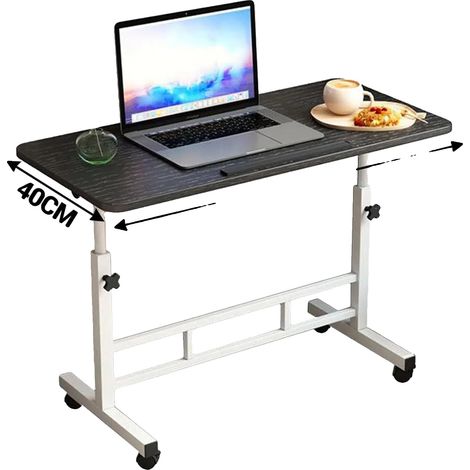 Bureau debout, réglable en hauteur, station de travail mobile, Noir-60x40cm (1/2)