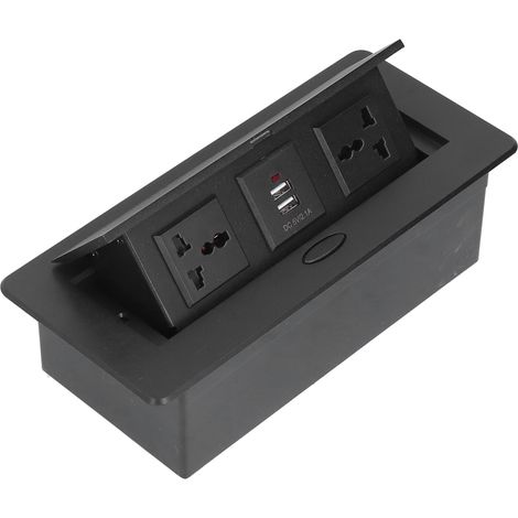 Multiprise de table escamotable avec double port USB, boîtier de connexion 250 V J29 pour bureau à domicile