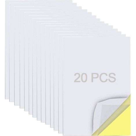 Lot de 20 feuilles de ruban adhésif double face transparent format A4 extra fort avec doublure jaune pour bricolage, fête, art, artisanat, décoration d'intérieur(29210.1cm) (1/4)