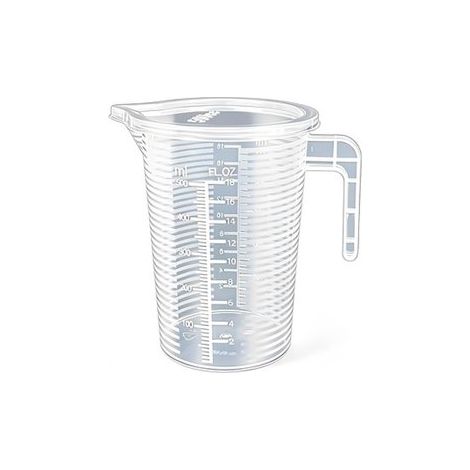 Verser de l'eau d'une bouteille - Verre doseur - Carafe à jus - Bouilloire - Verre doseur avec couvercle - Verre doseur 500 ml blanc (1/5)