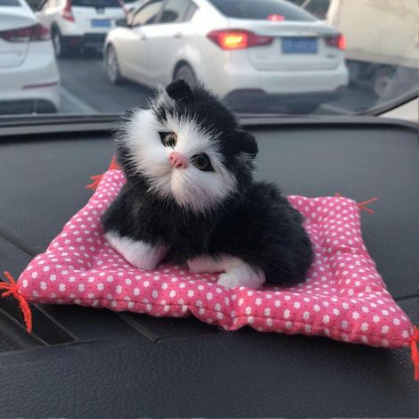 Peluche Chatons Mignons avec Sons - Livrée avec un Tapis de Couchage pour la Décoration Intérieure (1/4)